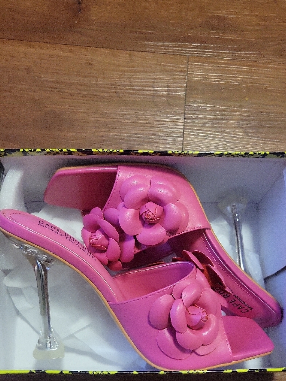 Cape Robbin Bright Pink Floral Slide Mules - Picture 4 of 4